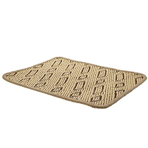 STOBOK Cat Scratcher Mat Natural Sisal Cat Scratch Mats Horizontal Cat Floor Scratching Pad Rug Protect Carpets and Sofas 3040CM