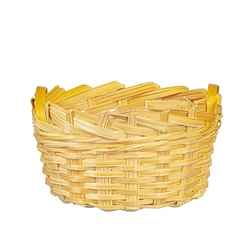 Melody Jane Dollhouse Oval Wicker Woven Basket with 2 Handles 1:12 Shop Garden Accessory