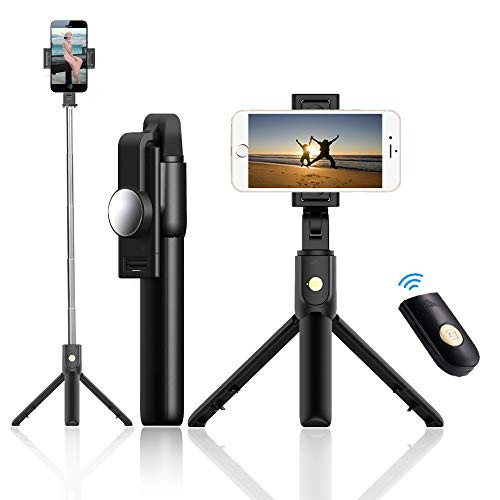 SANON Bluetooth Remote Control Selfie Stick Extendable Selfie Tripod Monopod for Mobile Phone