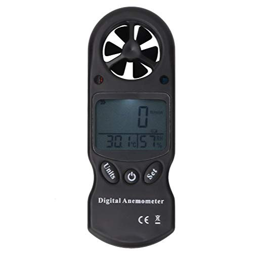 Air Flow Speed Hygrometer 3-in-1 Velocity Digital Thermometer Anemometer Air Volume Measuring Meter for Travelling for Hiking