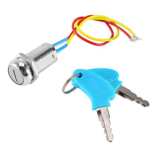 Key Ignition Switch, Ebike Key Switch Universal 2 Wire Ignition Switch with Locking Keys, Ignition Starter Switch for Motorcycle Electric Scooter ATV Moped Kart