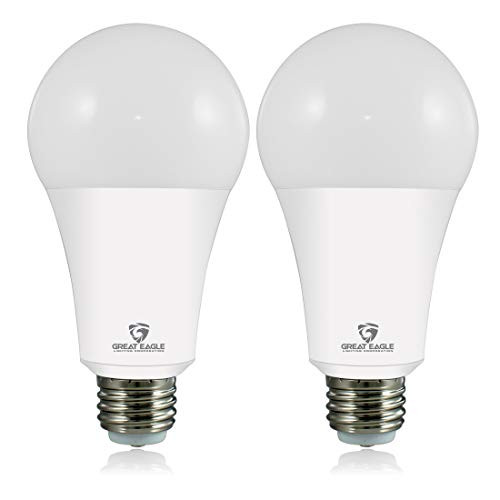 Great Eagle 50/100/150W Equivalent 3-Way A21 LED Light Bulb 2700K Warm White Color (2-Pack) Great Eagle 50/100/150W Equivalent 3-Way A21 LED Light Bulb 2700K Warm White Color (2-Pack)