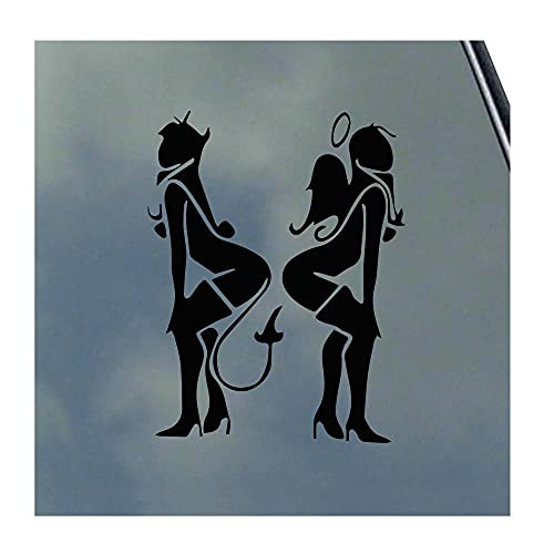 Angel and Devil Girls Vinyl Sticker Decal BDSM S and M Kinky Love Master Submissive Safe Word