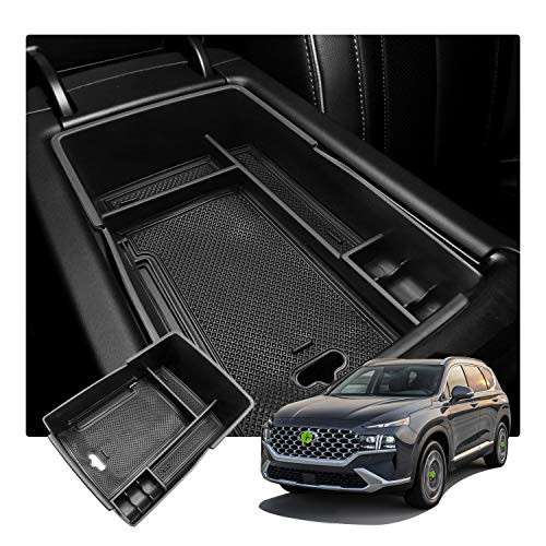 R RUIYA Customized for 2021 Hyundai Santa Fe TM Car Center Console Armrest Box Glove Secondary Storage Console Organizer ABS Tray Pallet with USB Hole and Coin Holder -Black-2021- R RUIYA Customized for 2021 Hyundai Santa Fe TM Car Center Console Armrest Box Glove Secondary Storage Console Organizer ABS Tray Pallet with USB Hole and Coin Holder -Black-2021-