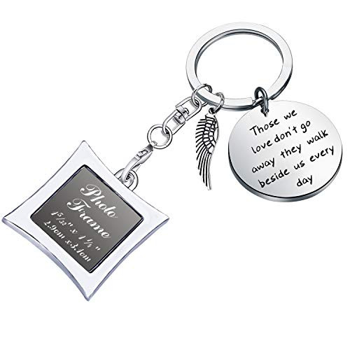 POTIY Sympathy Gift Memorial Keychain with Photo Frame Those We Love Don't Go Away Remembrance Gift for Loss of a Loved One -Those we Love Don't go Away They Walk Beside us Everyday Photo Frame- POTIY Sympathy Gift Memorial Keychain with Photo Frame Those We Love Don't Go Away Remembrance Gift for Loss of a Loved One -Those we Love Don't go Away They Walk Beside us Everyday Photo Frame-