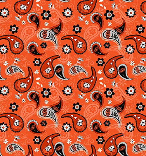 Oklahoma State University Cotton Fabric with Paisley Design-Newest Pattern-Alabama Crimson Tide Cotton Fabric Oklahoma State University Cotton Fabric with Paisley Design-Newest Pattern-Alabama Crimson Tide Cotton Fabric
