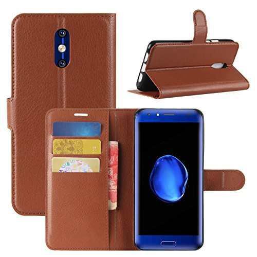 DOOGEE BL5000 Case, Fettion Premium PU Leather Wallet Flip Phone Protective Case Cover with Card Slots and Magnetic Closure for DOOGEE BL5000 Smartphone -Wallet - Brown-