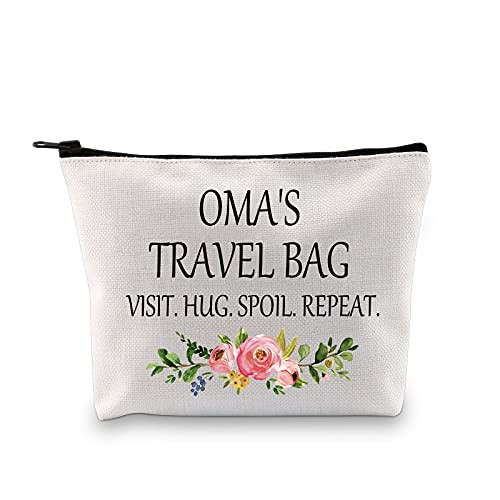 Oma Gift Grandma Makeup Bag Birthday Gift Oma Mother Day Travel Cosmetic Bag from Grandchildren -Oma's Travel Bag-