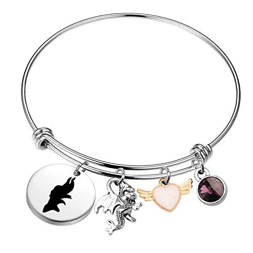 PLITI Maleficent Bracelet Sleeping Beauty Villain Gifts Maleficent Inspired Gift Friendship Gifts Maleficent Horns Bracelet Villain Gifts BFF Jewelry Tone Girls Mom Gift -Maleficent Bangle-
