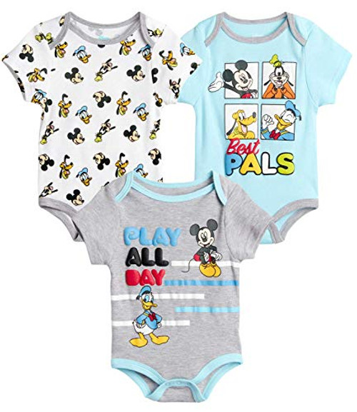 Disney Baby Boys' Bodysuits - 3 Pack Mickey Mouse, Lion King, Winnie The Pooh -Newborn-, Size 0-3 Months, Mickey Best Pals Disney Baby Boys' Bodysuits - 3 Pack Mickey Mouse, Lion King, Winnie The Pooh -Newborn-, Size 0-3 Months, Mickey Best Pals