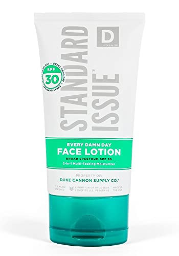 Duke Cannon Supply Co. Standard Issue Every Day 2-in-1 SPF Face Lotion for Men, 3.5Fl Oz - Daily Moisturizer with Broad Spectrum SPF 30
