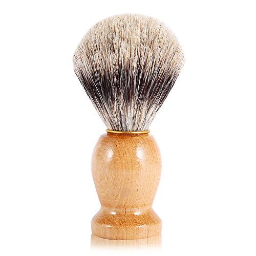 Men's Shaving Beard Brush, Shaving Brush with Wooden Handle Professional Salon Beard Shaving Brush with Faux Badger Hair