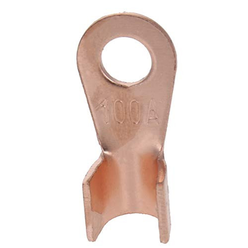 Fielect 10pcs Copper Wire Lugs Battery Cable Ends Eyelets Crimp Ring Terminals Connectors Bolt Hole OT-100A
