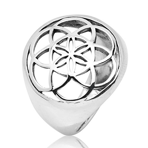 925 Sterling Silver Filigree The Seed of Life Symbol Sacred Geometry Mandala Band Ring Size 7 925 Sterling Silver Filigree The Seed of Life Symbol Sacred Geometry Mandala Band Ring Size 7