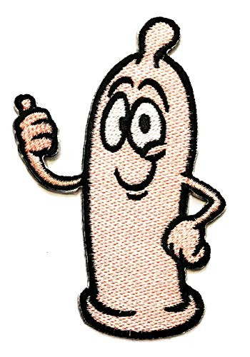 Nipitshop Patches Condom Safe Sex Anti Aids Stop Aids Funny Kids Cartoon Children Kid Patch Clothes Bag T-Shirt Jeans Biker Badge Applique Iron on Sew On Patch