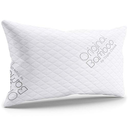 Premium Luxury Pillows for Sleeping - Shredded Memory Foam Adjustable Firm or Soft Loft Standard Queen or King Pillow Cooling Removable Cover - Side Sleepers, Back Sleepers