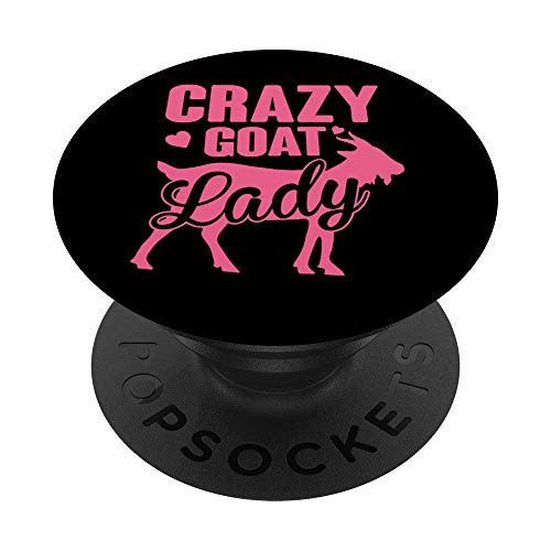 Funny Crazy Goat Lady Goat Lover PopSockets Grip and Stand for Phones and Tablets