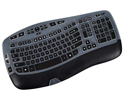 Keyboard Cover for Logitech Logitech MK570 MK550  and  K350 Wireless Keyboard, Logitech MK570 MK550 K350 Wireless Wave Keyboard Cover - Black