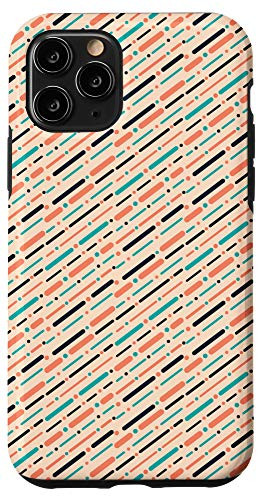 iPhone 11 Pro Design Gift Cool Pattern Colorful Pastel Blue Orange Lines Case