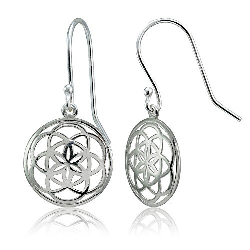 Sterling Silver High Polished Celtic Knot Round Dangle Earrings