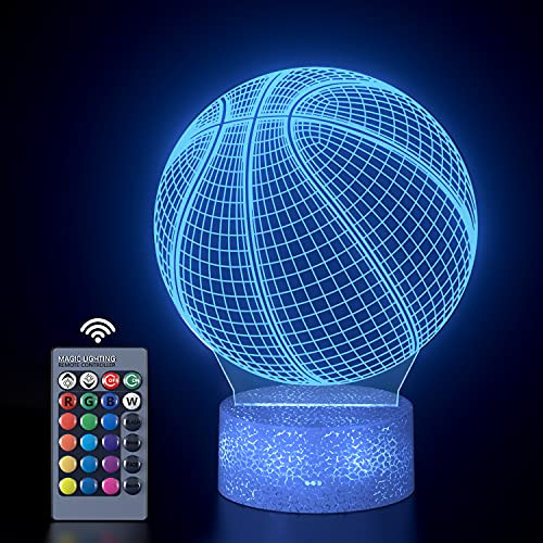 Basketball 3D Night Light ,16 Colors Changing Optical 3D Illusion Lamps with Remote Control and Smart Touch Switch, Basketball Night Light Gifts for Birthday Gifts for Kids Bedroom Home Decoration Basketball 3D Night Light ,16 Colors Changing Optical 3D Illusion Lamps with Remote Control and Smart Touch Switch, Basketball Night Light Gifts for Birthday Gifts for Kids Bedroom Home Decoration