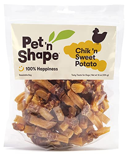 Pet 'n Shape Sweet Potato Chews  Natural Chicken Wrapped Sweet Potato Dog Treats -16 Oounce