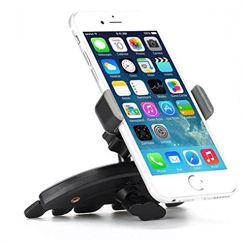 Car Mount CD Slot Holder Cradle Swivel Grip Dock Compatible with iPhone 11 - iPhone 11 Pro - iPhone 11 Pro Max - iPhone 6 - iPhone 6 Plus - iPhone 6S - iPhone 6S Plus - iPhone 7