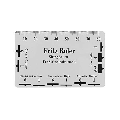 String Action Ruler,Leeofty Guitar String Action Gauge String Ruler Card Luthier Tool Ruler Guitar Measuring Tool for Classical Electric Acoustic Guitar Bass