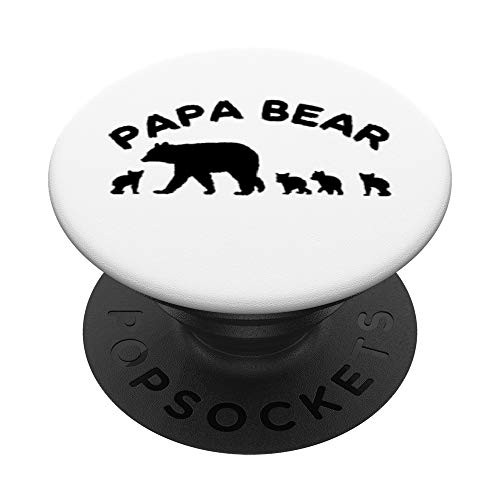 Papa Bear with 4 Four Cubs Dad Father Gift PopSockets Grip and Stand for Phones and Tablets
