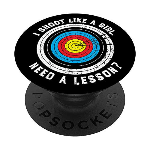 Archery Archer Target Shoot Like A Girl Funny Gift PopSockets PopGrip: Swappable Grip for Phones  and  Tablets