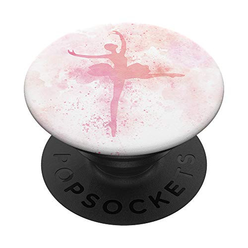 Ballet Dancer Girls Dance Pink Watercolor Ballerina PopSockets Grip and Stand for Phones and Tablets