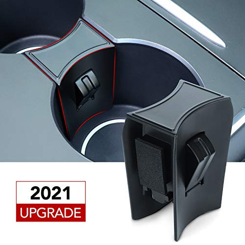 BASENOR 2021 Tesla Model 3 Model Y Cup Holder Insert Fit for Model 3 Y 2021 with Refresh Console