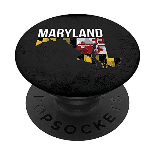 Maryland Map State Flag Pride PopSockets PopGrip: Swappable Grip for Phones  and  Tablets