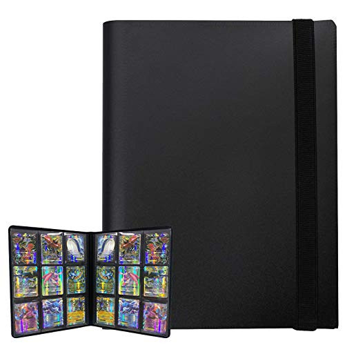 9 Pocket Trading Card Binder Holder Compatible with yugioh Pokemon Cards, Baseball Card Binder Sleeves, Photocard Album Book Best Protection, 20 Pages Put up to 360 Cards-Black-