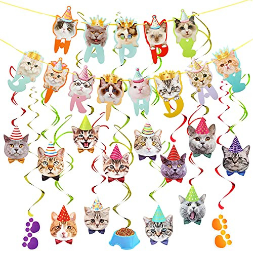 31 Pieces Cat Birthday Party Decorations with Cat Face Hanging Swirls Happy Birthday Banner Kitty Party Supplies Happy Birthday Theme Decor for Cat Birthday Party Supplies Home Decoration 31 Pieces Cat Birthday Party Decorations with Cat Face Hanging Swirls Happy Birthday Banner Kitty Party Supplies Happy Birthday Theme Decor for Cat Birthday Party Supplies Home Decoration