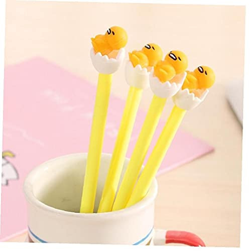 4pcs/lot Lazy Egg Gel Pen Cute Cartoon Neutral Pen School Office Writing Supplies Kids Stationery Gift Black Ink 0.5mm