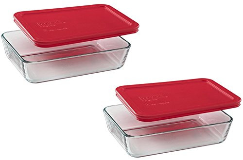 Pyrex 3-Cup Rectangle Food Storage, Pack of 2 Containers