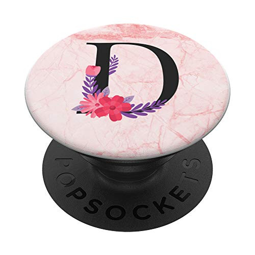 Flowers Women Girls Gift Cool Name Capital D Initial Letter PopSockets PopGrip: Swappable Grip for Phones  and  Tablets