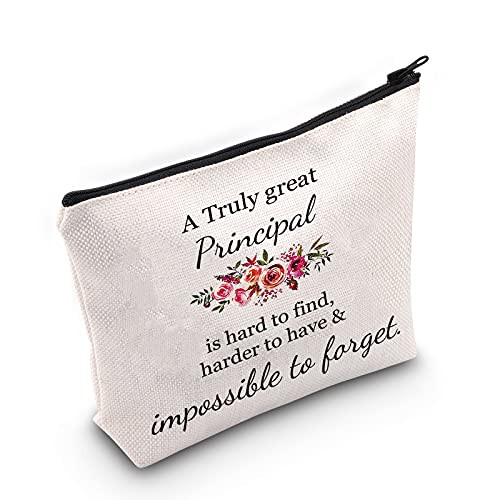 TSOTMO Principal Makeup Bag School Principal Gift Assistant Principal Gift Thank you President Teacher Graduation Gift Principal Retirement Gift -Great Principal-