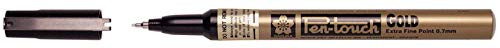 Sakura 41181 Blister Card Pentouch Metallic Ink Marker, Extra-Fine, Gold
