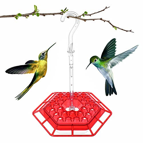 Hummingbird Feeder, Diamond Shape Birds Feeder Easy Cleaning with Built-in Ant Moat, Perch with 30 Feeding Ports for Little Birds Supplies Garden Accessories Hummingbird Feeder, Diamond Shape Birds Feeder Easy Cleaning with Built-in Ant Moat, Perch with 30 Feeding Ports for Little Birds Supplies Garden Accessories