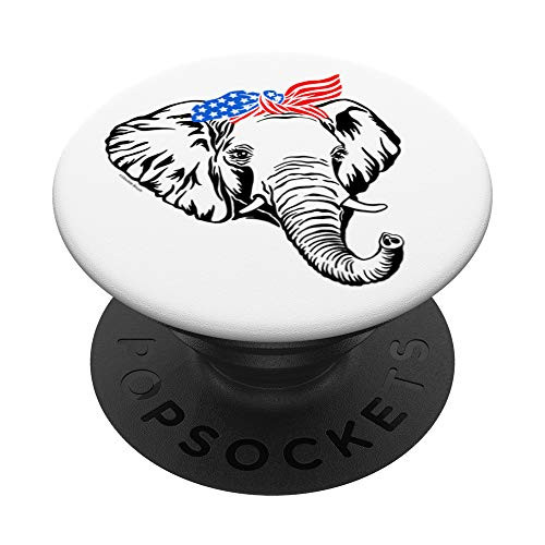 Patriotic Elephant Support Vote Republican Party, July 4th PopSockets PopGrip: Swappable Grip for Phones  and  Tablets