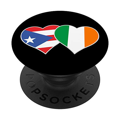 Irish Puerto Rican Flag Love Ireland Puerto Rico Heart PopSockets Grip and Stand for Phones and Tablets