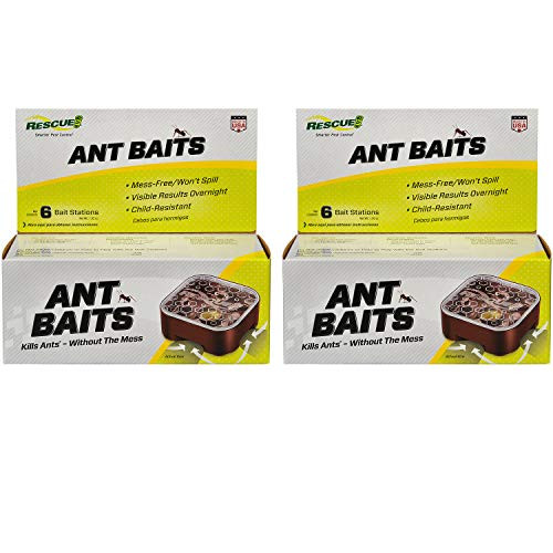 RESCUE Ant Baits 6-Count Ant Killer Indoor Use - 2 Pack -12 Bait Stations- RESCUE Ant Baits 6-Count Ant Killer Indoor Use - 2 Pack -12 Bait Stations-