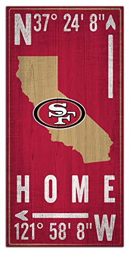 NFL San Francisco 49ers Unisex San Francisco 49ers Coordinate Sign, Team Color, 6 x 12