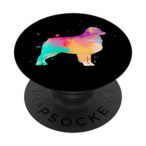 Colorful Australian Shepherd Dog Watercolor PopSockets PopGrip: Swappable Grip for Phones  and  Tablets