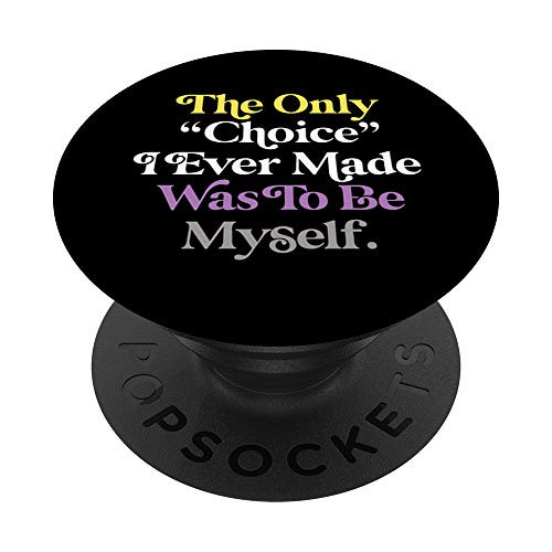 Only Choice To Be Myself Non-Binary Retro LGBTQIA Pride Flag PopSockets PopGrip: Swappable Grip for Phones  and  Tablets