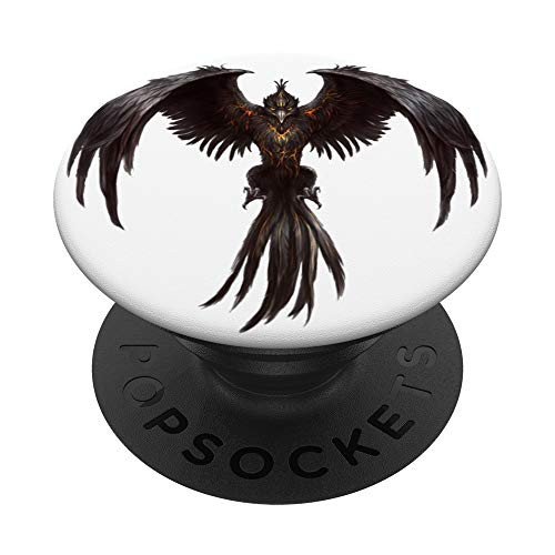 Rising Phoenix Black Fenix Fantasy Bird Phoenix lover gift PopSockets PopGrip: Swappable Grip for Phones  and  Tablets