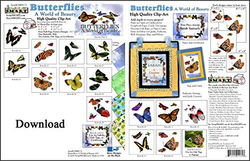 ScrapSMART - Butterflies: A World of Beauty CD Collection - Jpeg and PDF Files [Download- ScrapSMART - Butterflies: A World of Beauty CD Collection - Jpeg and PDF Files [Download-