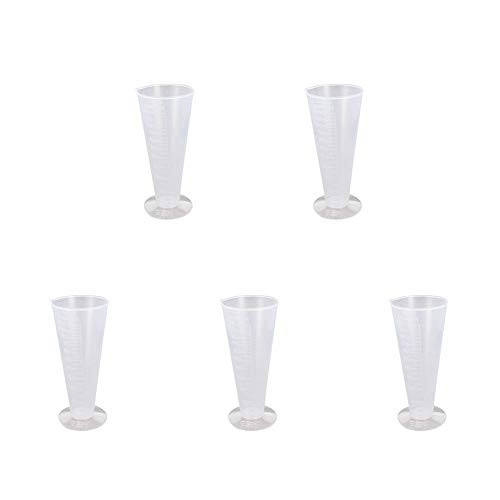 Othmro Measuring Cup 100ml PP Plastic Graduated Beaker Transparent for Lab Kitchen Liquids 5pcs